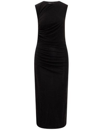 DSquared² Gathered Sleeveless Jersey Midi Dress - Black