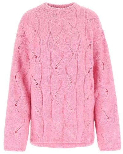 Low Classic Oversized-fit Knitted Jumper - Pink