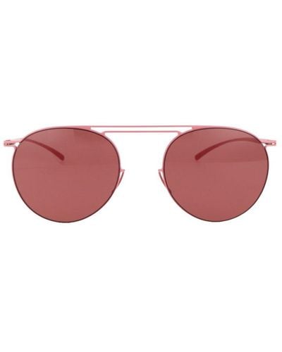 Mykita X Maison Margiela Round Frame Sunglasses - Red