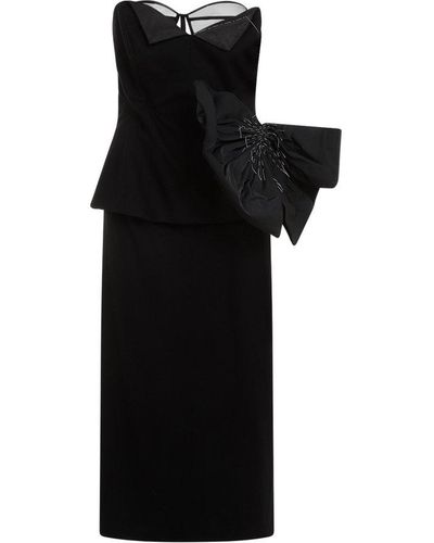 Maison Margiela Décortiqué Strapless Midi Dress - Black