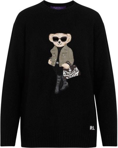 Ralph Lauren Bear Pullover Sweater - Black