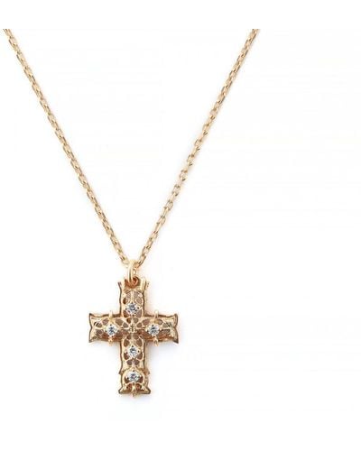 Emanuele Bicocchi Diamond Large Cross Pendant Necklace - Metallic