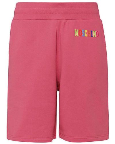Moschino Pink Cotton Track Shorts