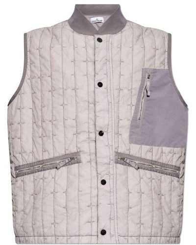 Stone Island Quilted Vest, - Gray
