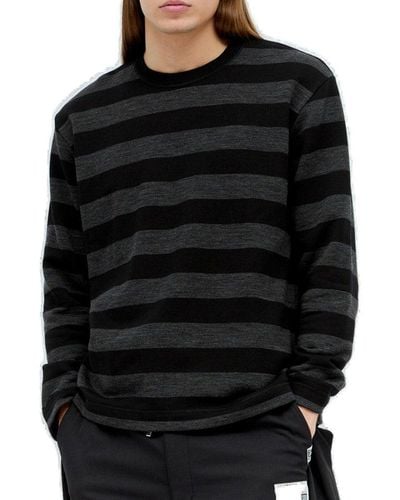Junya Watanabe Striped Long Sleeve T-shirt - Black