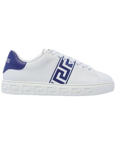 Versace Greca-embroidery Lace-up Trainers - White