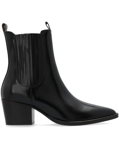A.P.C. Heeled Ankle Boots, - Black