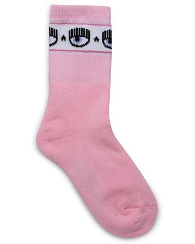 Chiara Ferragni Rose Cotton Blend Socks - Pink