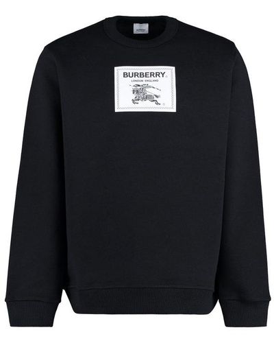 Burberry Logo-appliquéd Cotton-jersey Sweatshirt - Black