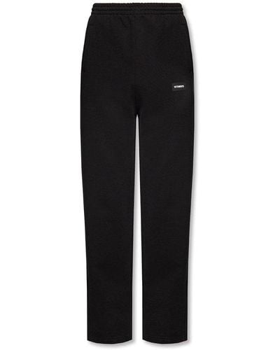 Vetements Joggers With Logo - Black