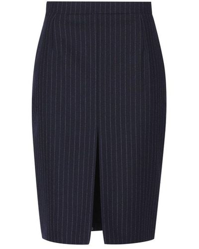 Saint Laurent Striped Pencil Skirt - Blue