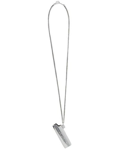 Ambush Logo Engraved Whistle Necklace - White