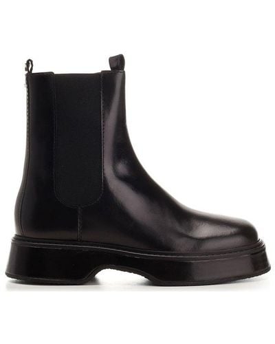 Ami Paris Leather Chelsea Boot - Black