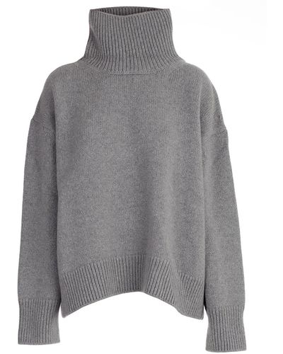 Celine High Neck Cashmere Sweater - Gray