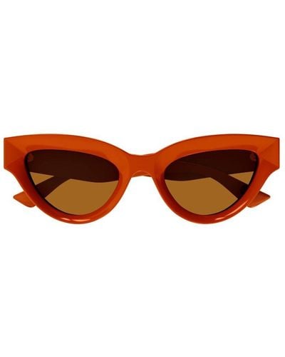 Bottega Veneta Sharp Cat Eye Sunglasses - Brown