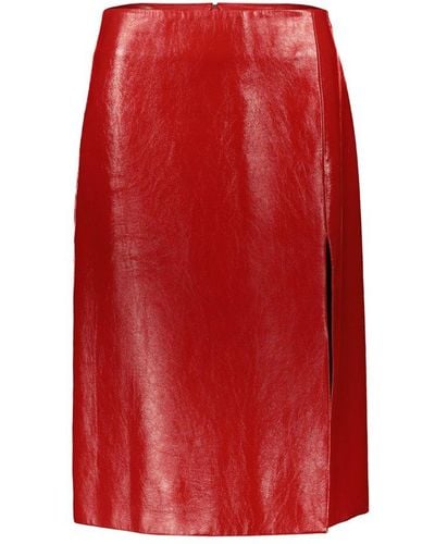 Balenciaga Leather Skirt Clothing - Red