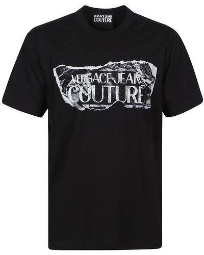 Versace Logo-printed Crewneck T-shirt - Black