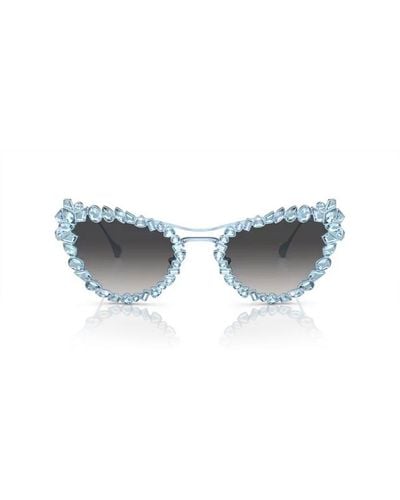 Swarovski Embellished Cat-eye Frame Sunglasses - Blue
