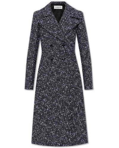 Lanvin Tweed Coat - Blue