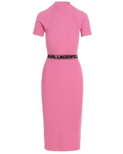 Karl Lagerfeld Logo Dress - Pink