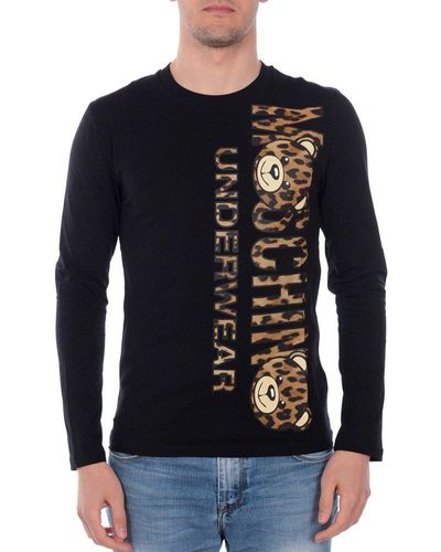 Moschino Logo-printed Long-sleeved T-shirt - Black