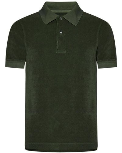 Tom Ford Towelling Short-sleeved Slim-fit Polo Shirt - Green