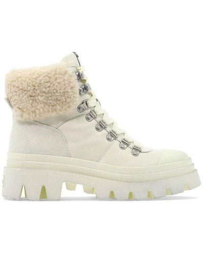 Ash Chunky-sole Lace-up Combat Boots - Natural