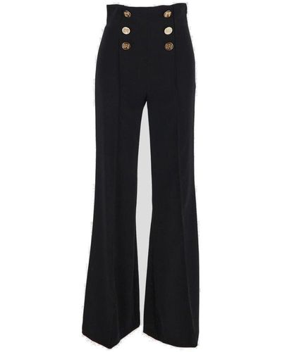 Elisabetta Franchi High Waist Trousers - Black