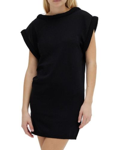 FEDERICA TOSI U-back Knitted Mini Dress - Black