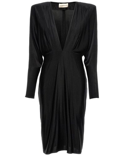 Alexandre Vauthier V-neck Jersey Dress - Black