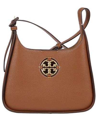 Tory Burch Miller Small Hobo Leather Bag - Brown