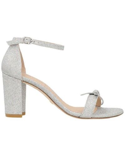 Stuart Weitzman Nearlynude Bow Embellished Sandals - White