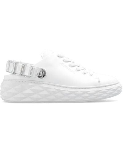 Jimmy Choo Embellished Slingback Sneakers - White