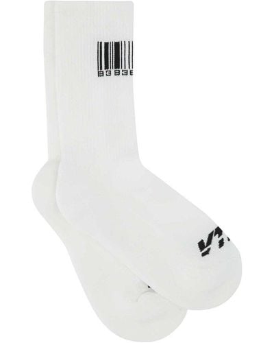 VTMNTS Logo Intarsia Knit Socks - White