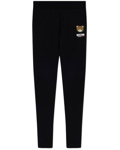 Moschino Logo Patch Tapered Track Trousers - Black