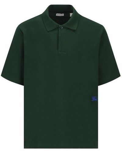 Burberry Logo-embroidered Short Sleeved Polo Shirt - Green