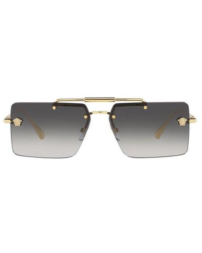 Versace Rectangular Frame Sunglasses - Metallic
