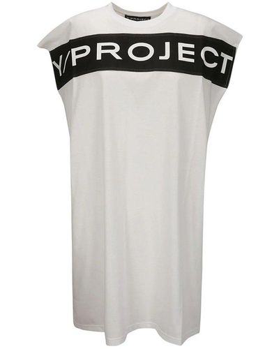 Y. Project Logo Printed Tank Dress - Black
