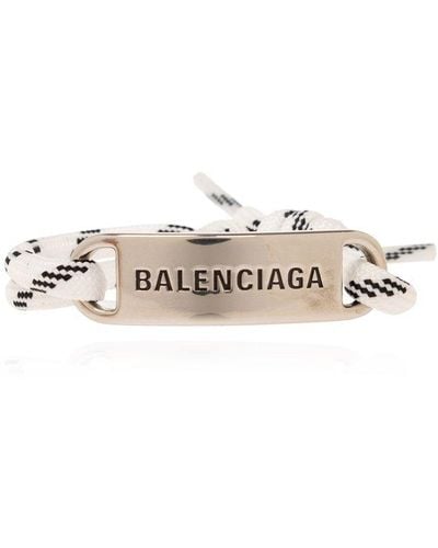 Balenciaga Plate Logo Bracelet - White
