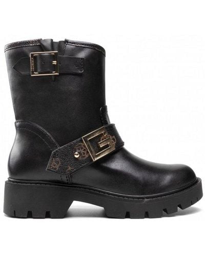 Guess Buckle-detailed Boots - Black