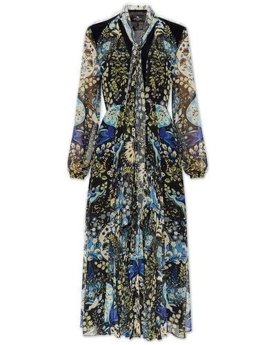 Etro Floral-pattern Long Sleeved Dresses - Green