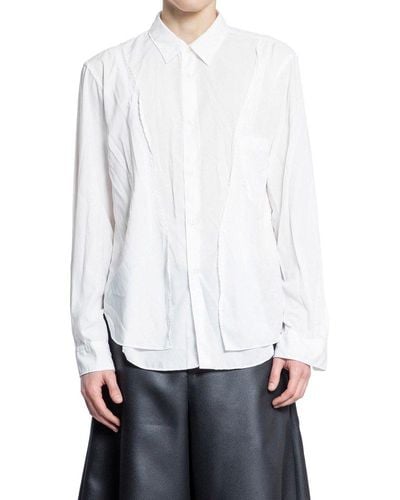 Comme des Garçons Crinkled Effect Buttoned Shirt - White