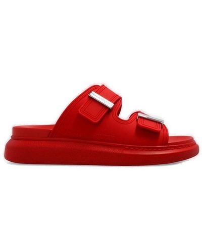 Alexander McQueen Double-strap Slip-on Sandals - Red
