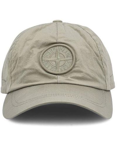 Stone Island Logo Embroidered Baseball Cap - Gray
