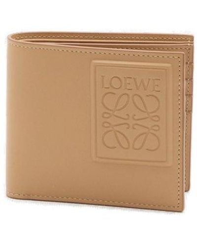 Loewe Anagram Bi-Fold Leather Wallet - Brown