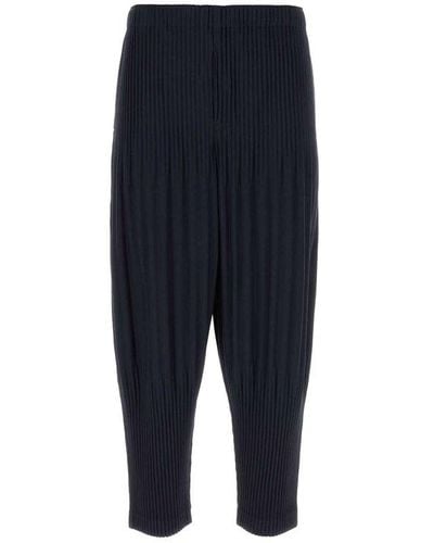 Homme Plissé Issey Miyake Basics Mid-rise Tapered Trousers - Blue