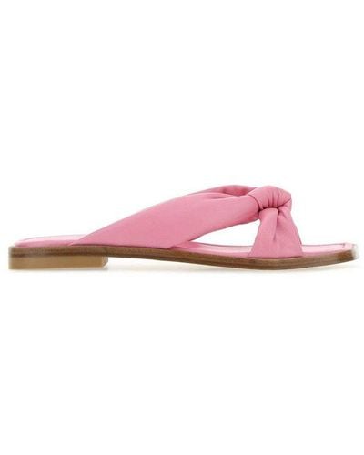 Stuart Weitzman Knot-detail Flat Sandals - Pink
