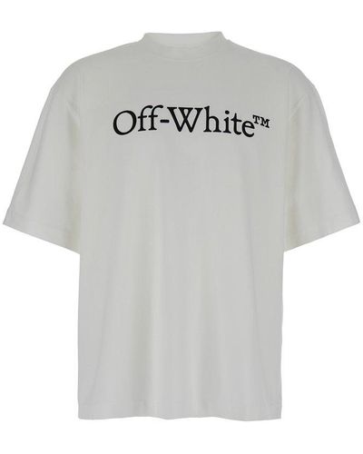 Off-White c/o Virgil Abloh Logo Printed Crewneck T-shirt - Grey