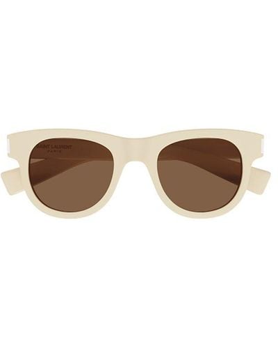 Saint Laurent Round Frame Sunglasses - White