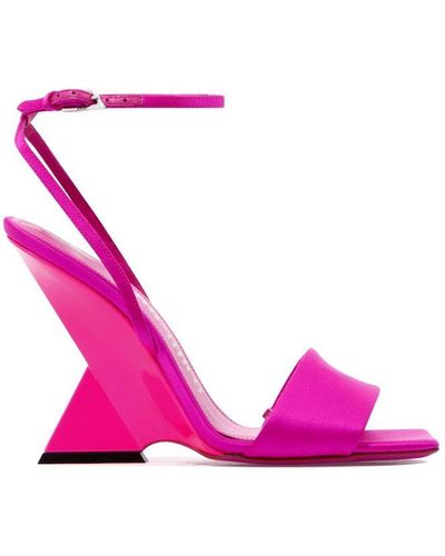 The Attico Block Heel Ankle Strapped Sandals - Pink